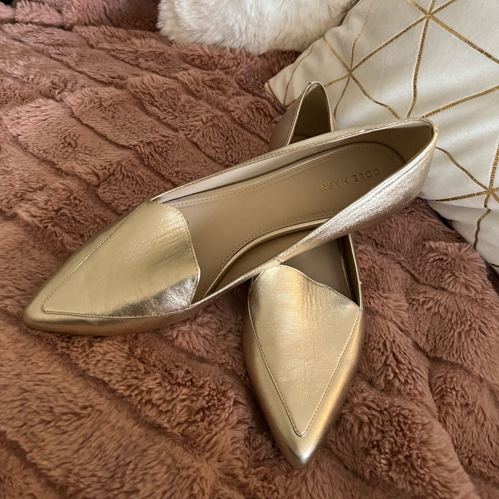 Cole Haan Gold Flats Size 8